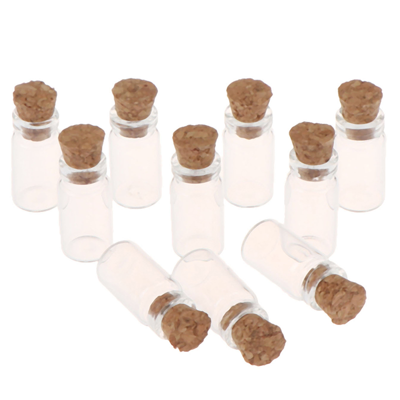 Food Storage Jars With Wooden Lids - 10Pcs 1:12 Dollhouse Miniature Glass Jars