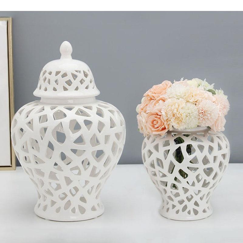 Food Storage Lidl - Hollow-out Ceramic Storage Jar Desktop Ginger