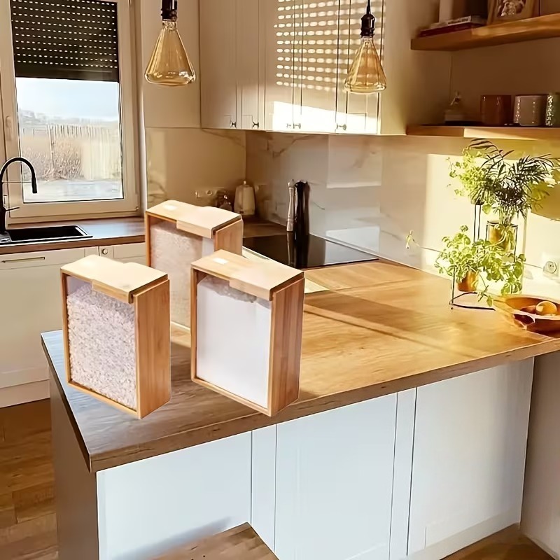 3pcs Bamboo Storage Containers - Stackable Pantry Bin review and price