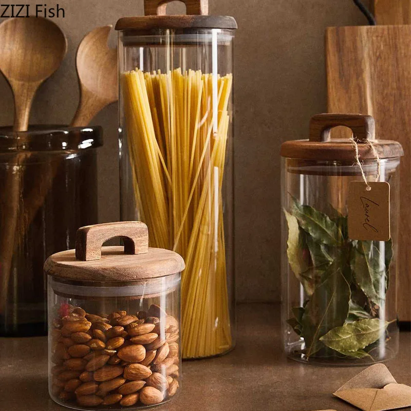 Wooden Lid Glass Storage Jar C - Food Storage Lidl review and price