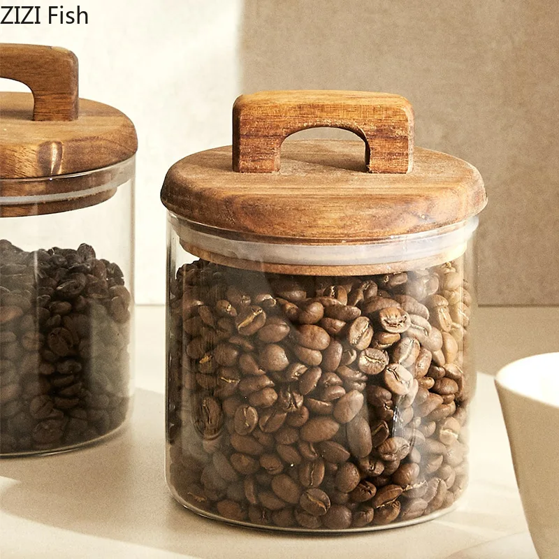 Wooden Lid Glass Storage Jar C - Food Storage Lidl review and price