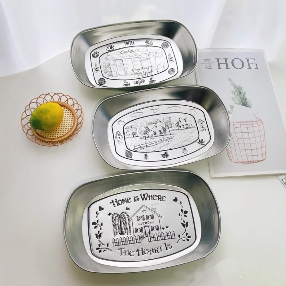 2PCS Vintage American Tin Tray - Food Storage Table review and price