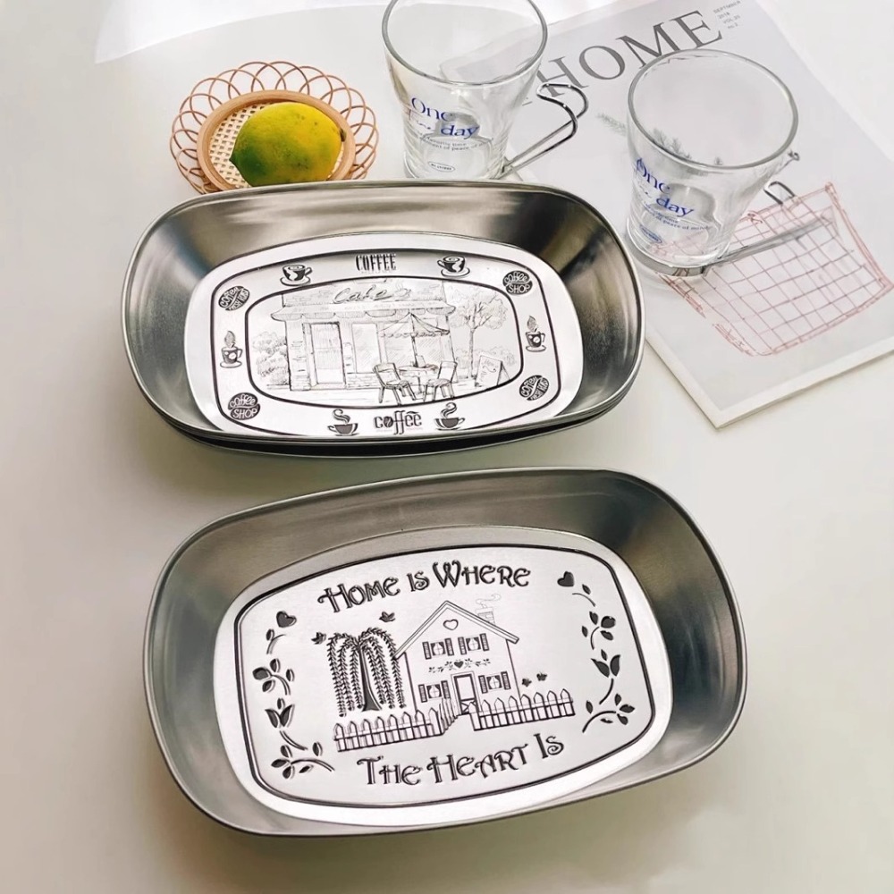 2PCS Vintage American Tin Tray - Food Storage Table review and price
