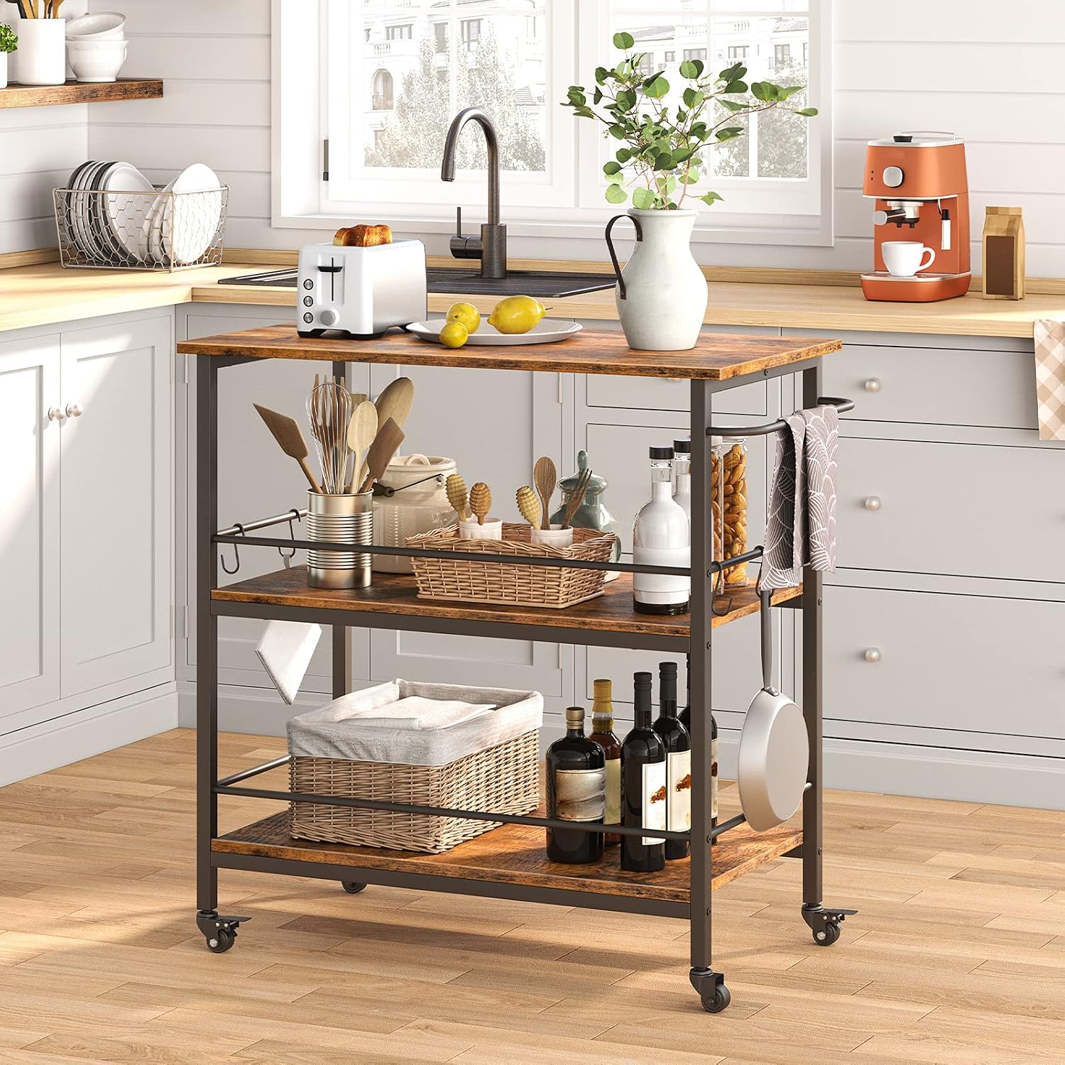 3 Tier Industrial Kitchen Isla - Food Storage Table review and price