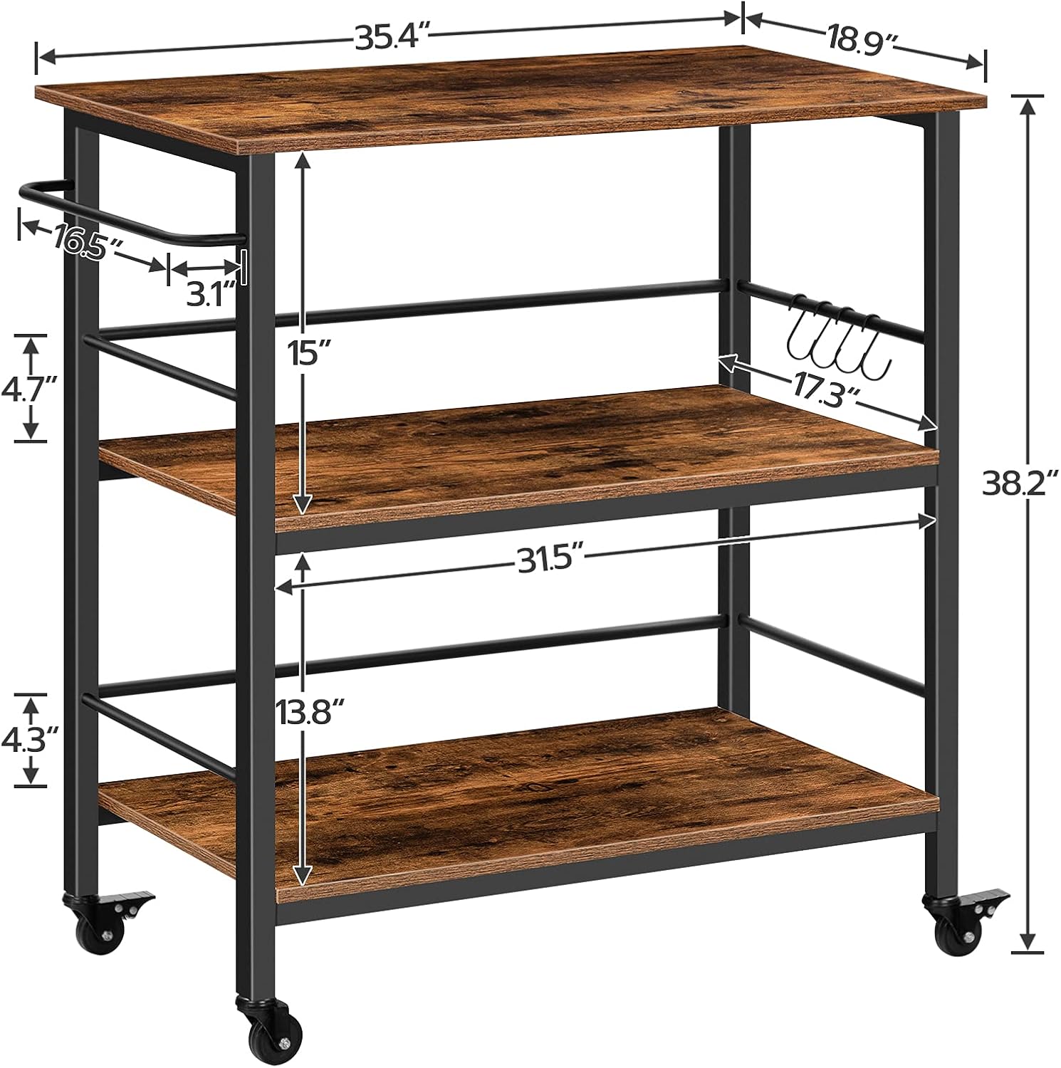 3 Tier Industrial Kitchen Isla - Food Storage Table review and price