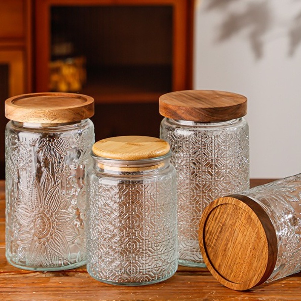 1000ML Storage Bottles Jars Em - Food Storage Jars With Wooden Lids review and price