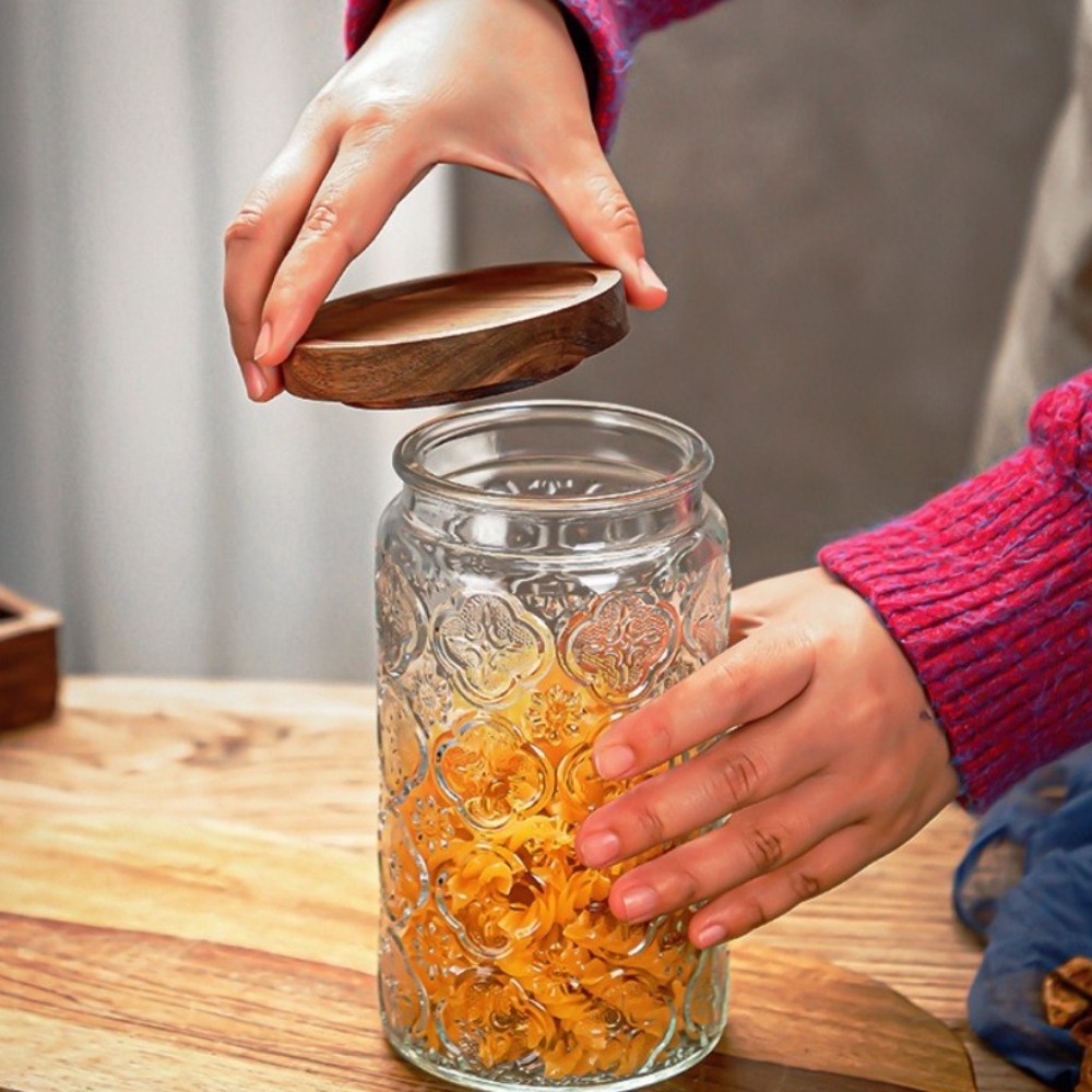 1000ML Storage Bottles Jars Em - Food Storage Jars With Wooden Lids review and price