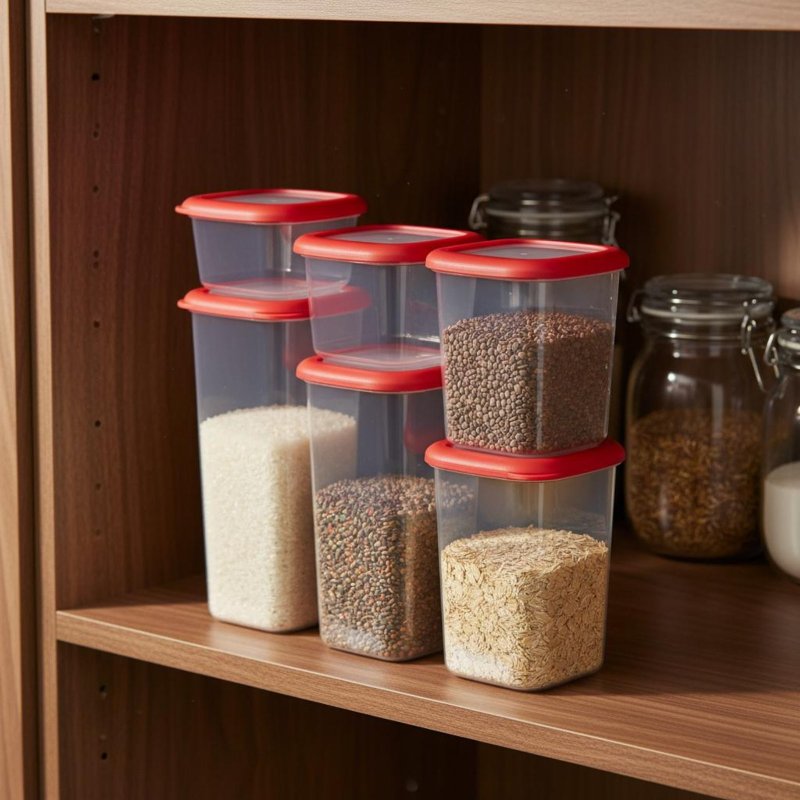 6 Pieces Airtight Food Storage - Stackable Pantry Bin review and price