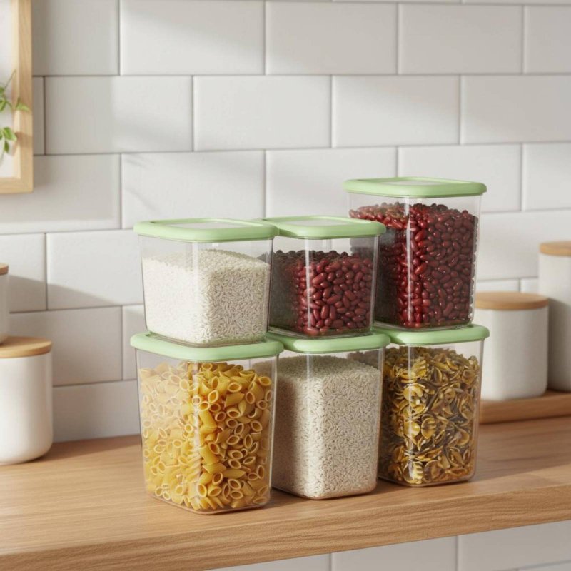 6 Pieces Airtight Food Storage - Stackable Pantry Bin review and price