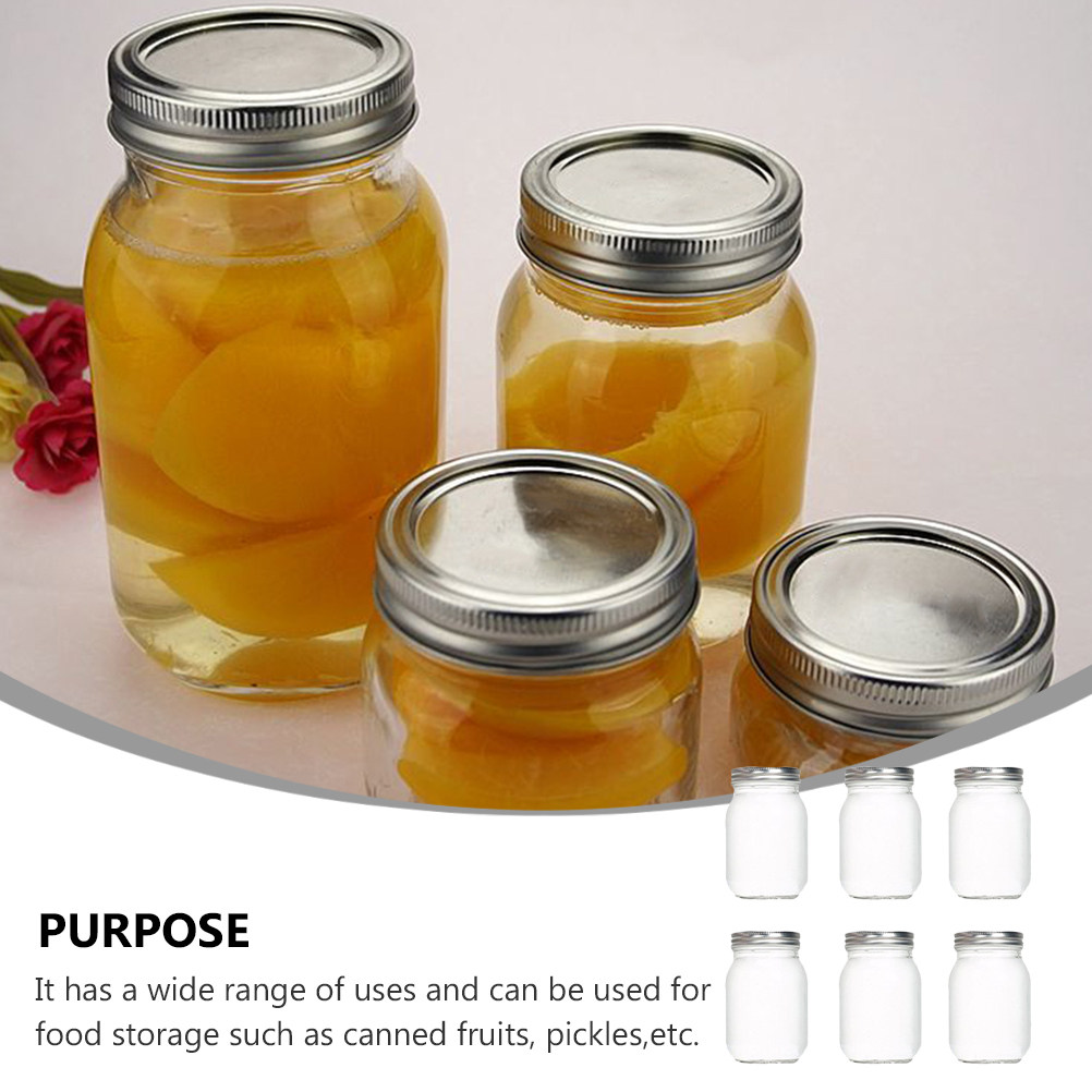 6Pcs Transparent Round Glass J - Food Storage With Lids review and price