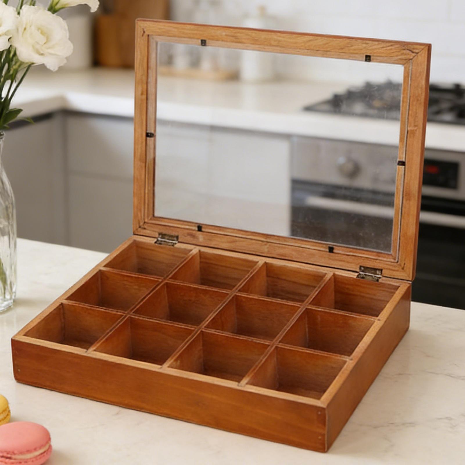 Tea Bag Storage 12-Compartment - Stackable Pantry Bin review and price