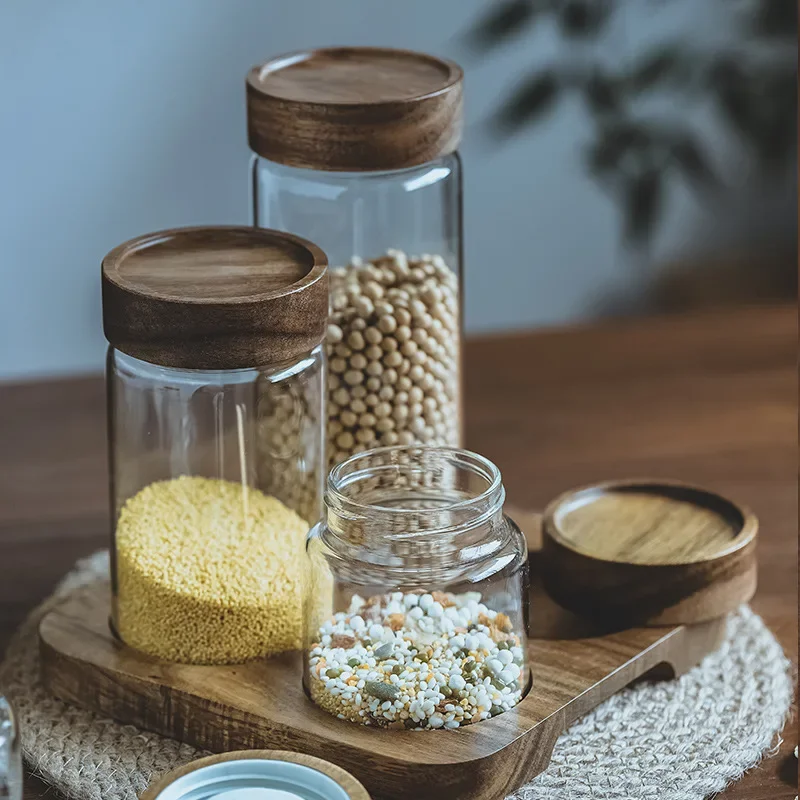 Wood Lid Orgnizer Glass Airtig - Food Storage Jars With Wooden Lids review and price