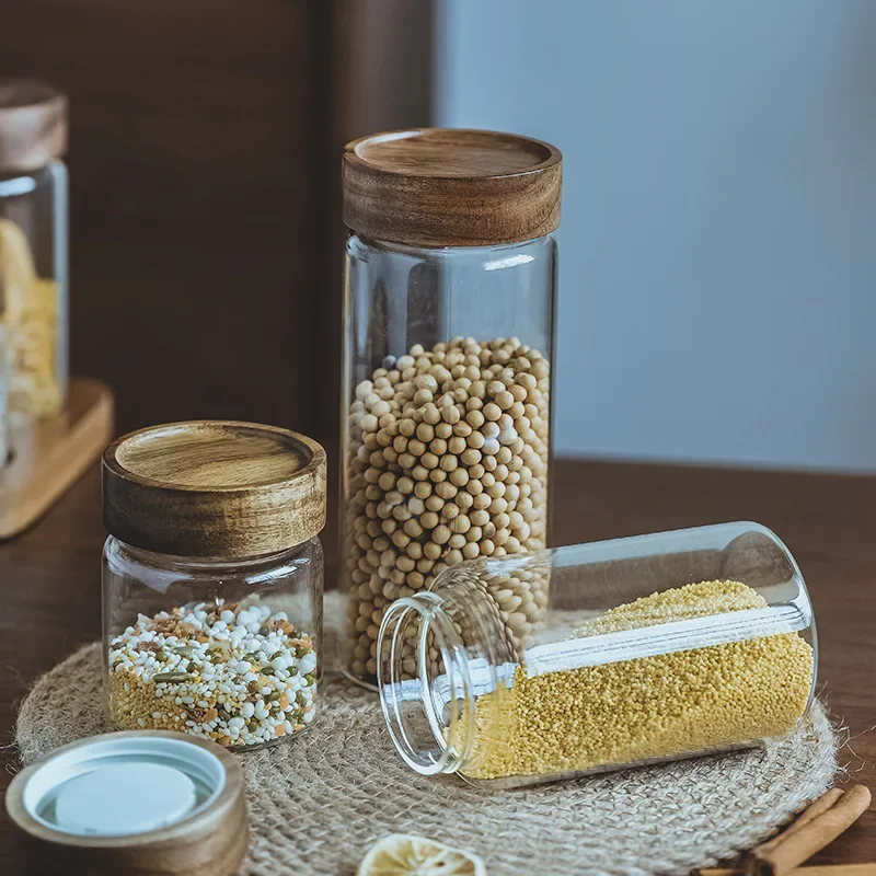 Wood Lid Orgnizer Glass Airtig - Food Storage Jars With Wooden Lids review and price