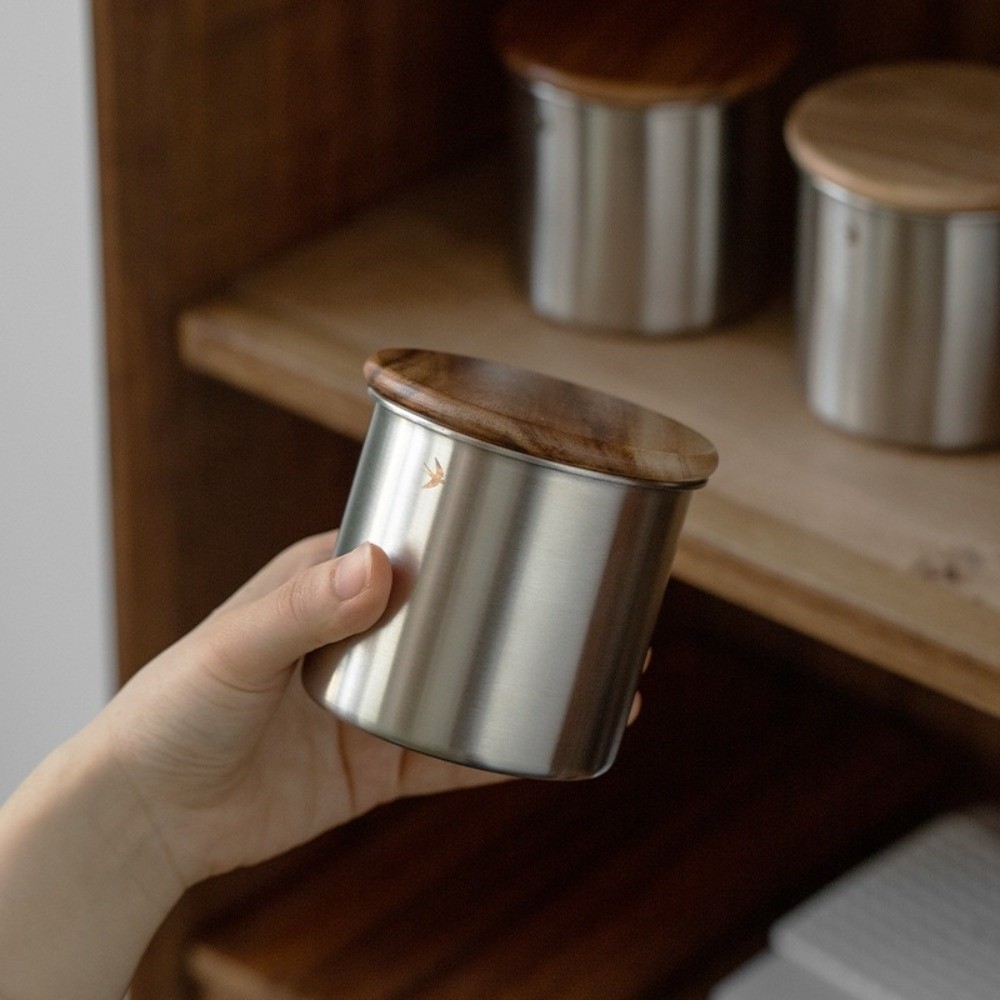 New Stainless Steel Matcha Jar - Food Storage Jars With Wooden Lids review and price