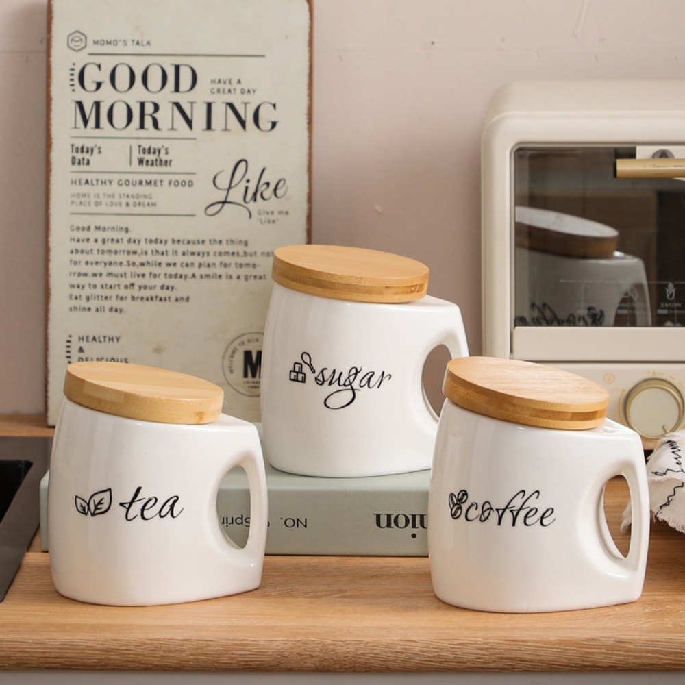 Ceramic Storage Jar with Bambo - Food Storage Jars With Wooden Lids review and price