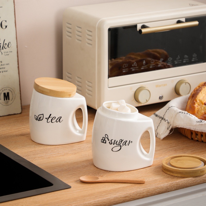 Ceramic Storage Jar with Bambo - Food Storage Jars With Wooden Lids review and price