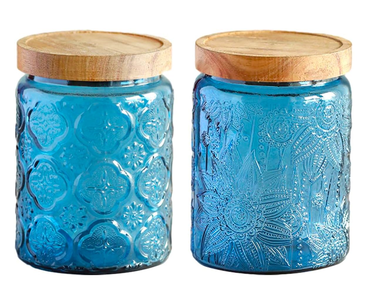 Vintage Glass Kitchen Storage  - Food Storage Jars With Wooden Lids review and price