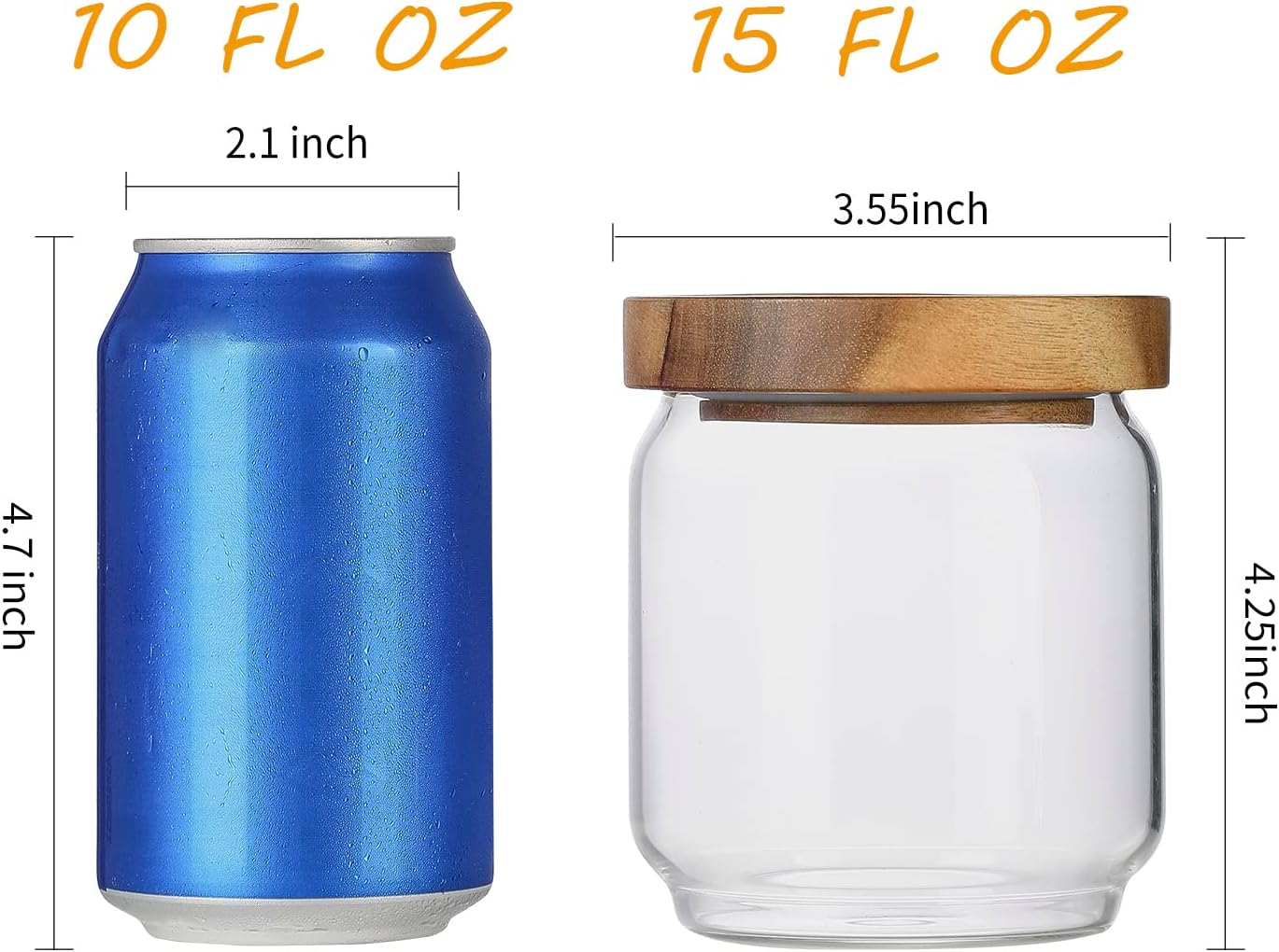 4 Pack 15oz Clear Glass Jars w - Food Storage Jars With Wooden Lids review and price