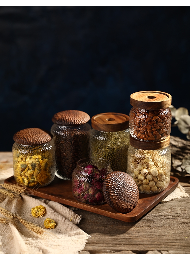 Acacia wooden lid glass multig - Food Storage Jars With Wooden Lids review and price